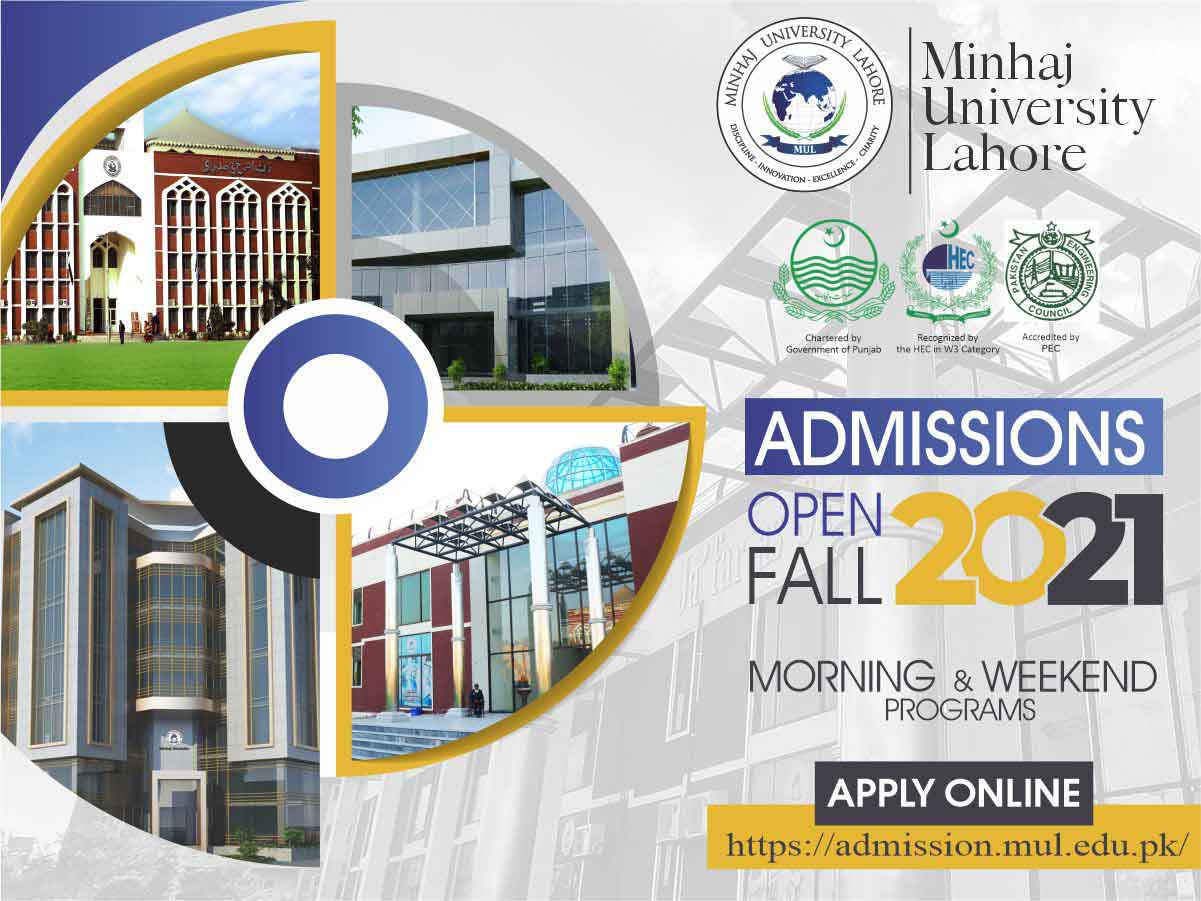 Admissions Open Fall 2021 Minhaj University Lahore